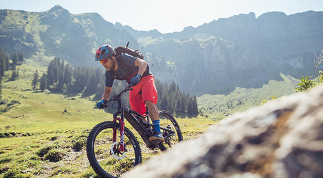 Mountainbiken im Bereich Alpe Kanis (c) Sebastian Stiphout - Bregenzerwald Tourismus